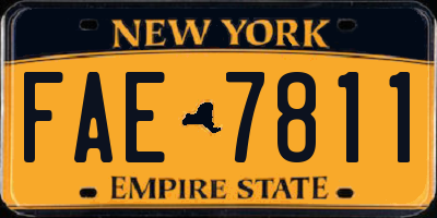 NY license plate FAE7811