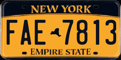 NY license plate FAE7813