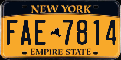 NY license plate FAE7814