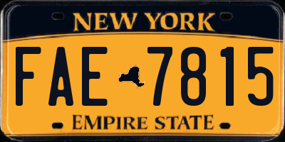 NY license plate FAE7815