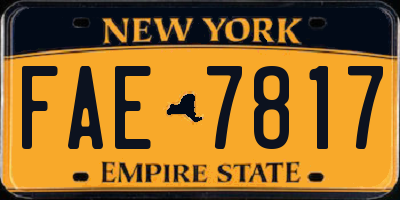 NY license plate FAE7817