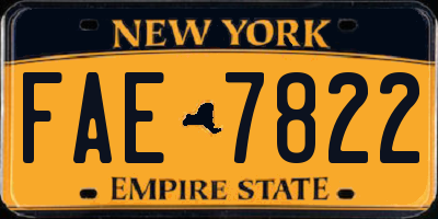 NY license plate FAE7822