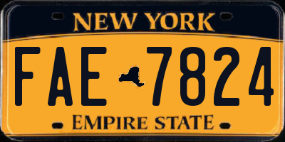 NY license plate FAE7824