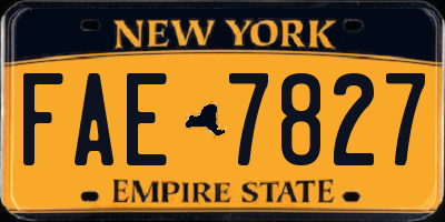 NY license plate FAE7827