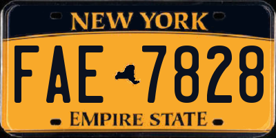 NY license plate FAE7828