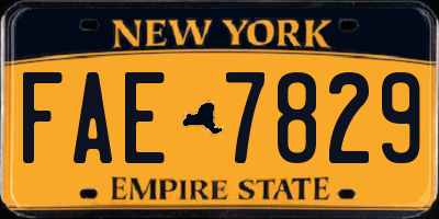 NY license plate FAE7829