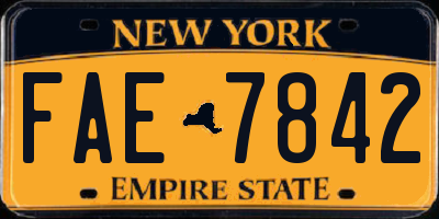 NY license plate FAE7842