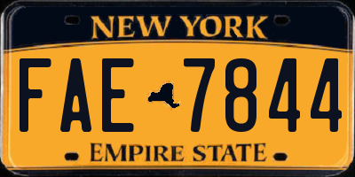 NY license plate FAE7844