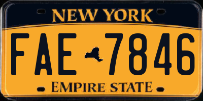 NY license plate FAE7846