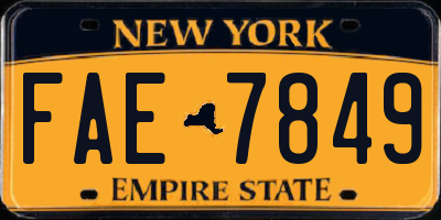 NY license plate FAE7849