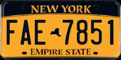 NY license plate FAE7851