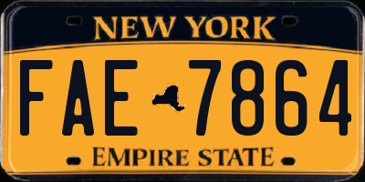 NY license plate FAE7864