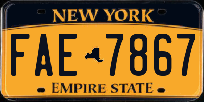 NY license plate FAE7867