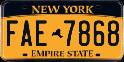 NY license plate FAE7868