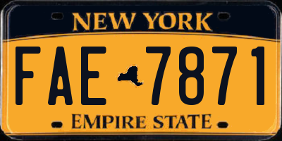 NY license plate FAE7871