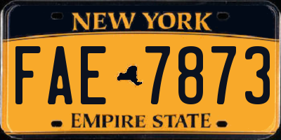 NY license plate FAE7873