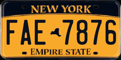 NY license plate FAE7876