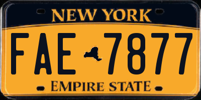 NY license plate FAE7877