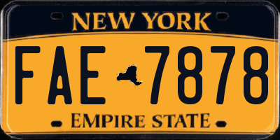 NY license plate FAE7878