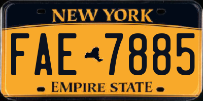 NY license plate FAE7885