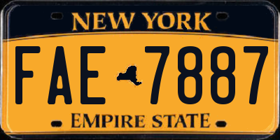 NY license plate FAE7887