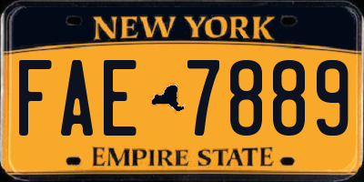 NY license plate FAE7889