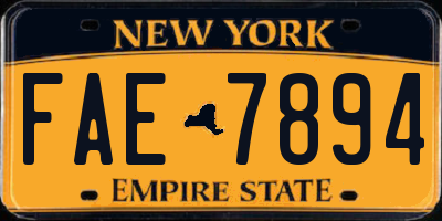 NY license plate FAE7894