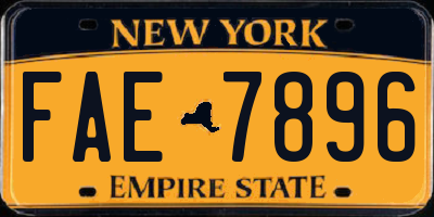 NY license plate FAE7896