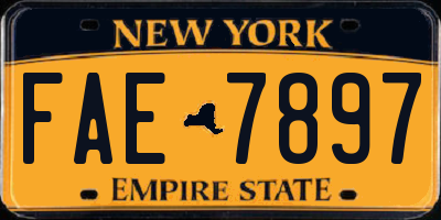 NY license plate FAE7897