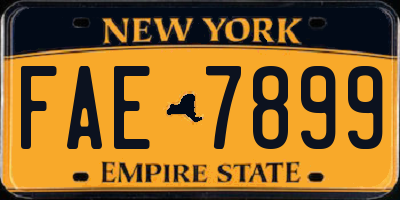 NY license plate FAE7899