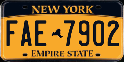 NY license plate FAE7902