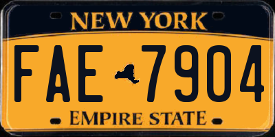 NY license plate FAE7904