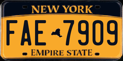 NY license plate FAE7909
