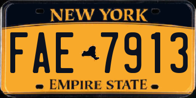 NY license plate FAE7913