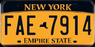 NY license plate FAE7914