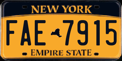 NY license plate FAE7915