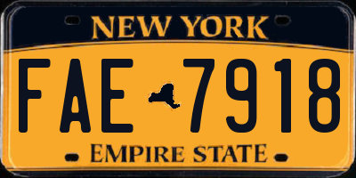 NY license plate FAE7918