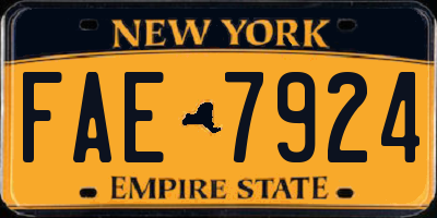 NY license plate FAE7924