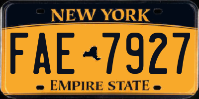 NY license plate FAE7927