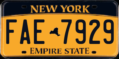 NY license plate FAE7929