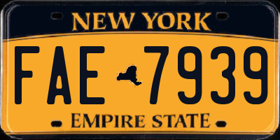 NY license plate FAE7939