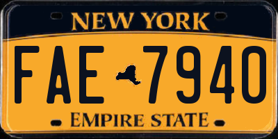 NY license plate FAE7940