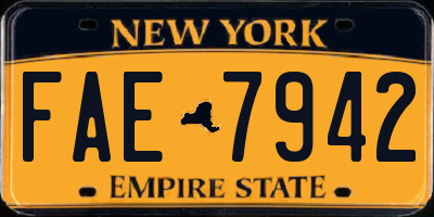 NY license plate FAE7942