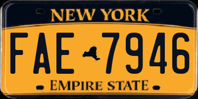 NY license plate FAE7946