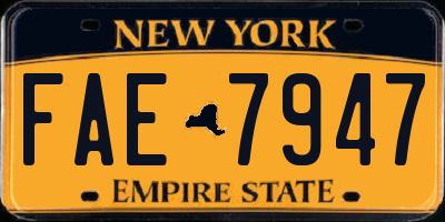 NY license plate FAE7947