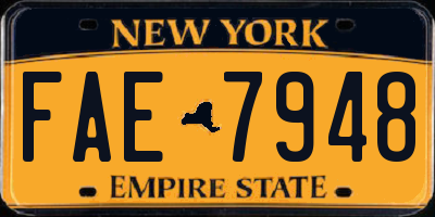 NY license plate FAE7948