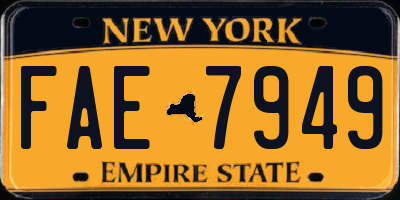 NY license plate FAE7949