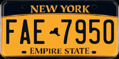 NY license plate FAE7950