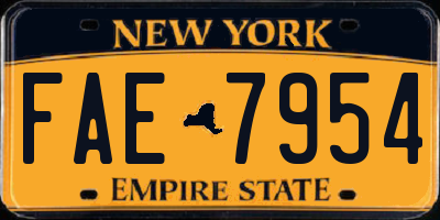 NY license plate FAE7954