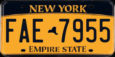 NY license plate FAE7955